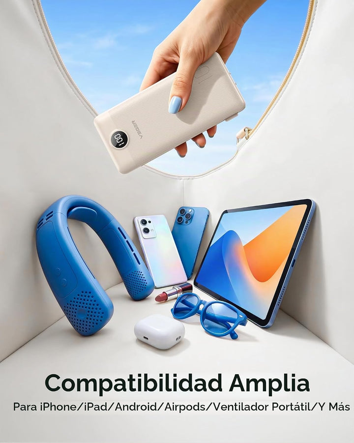 VEGER Cargador Portátil con Enchufe de CA Integrado y Cables, Todo...