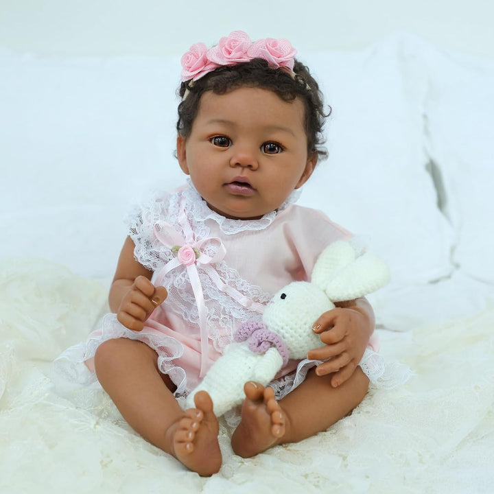 KSBD Reborn Baby Doll Black Girl \u2013 Muñeca realista de 18 pulga...
