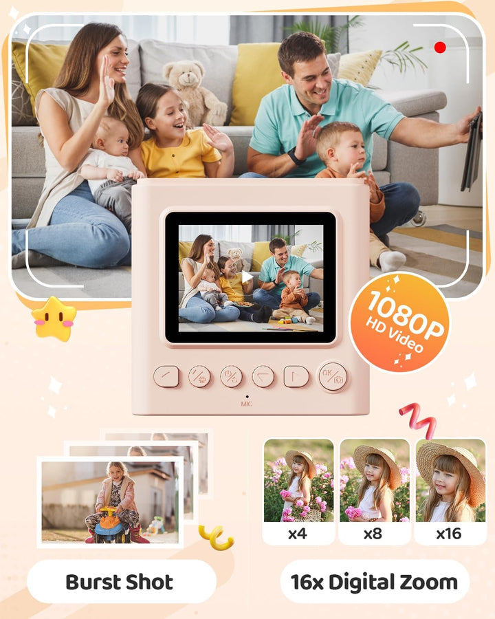 TIATUA Cámara de Impresión Instantánea para Niños, Regalos de Navid...