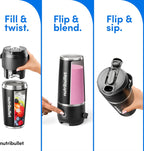 nutribullet Batidora portátil abatible con vaso aislante, inalámbrico, negro, NBPB50350AK