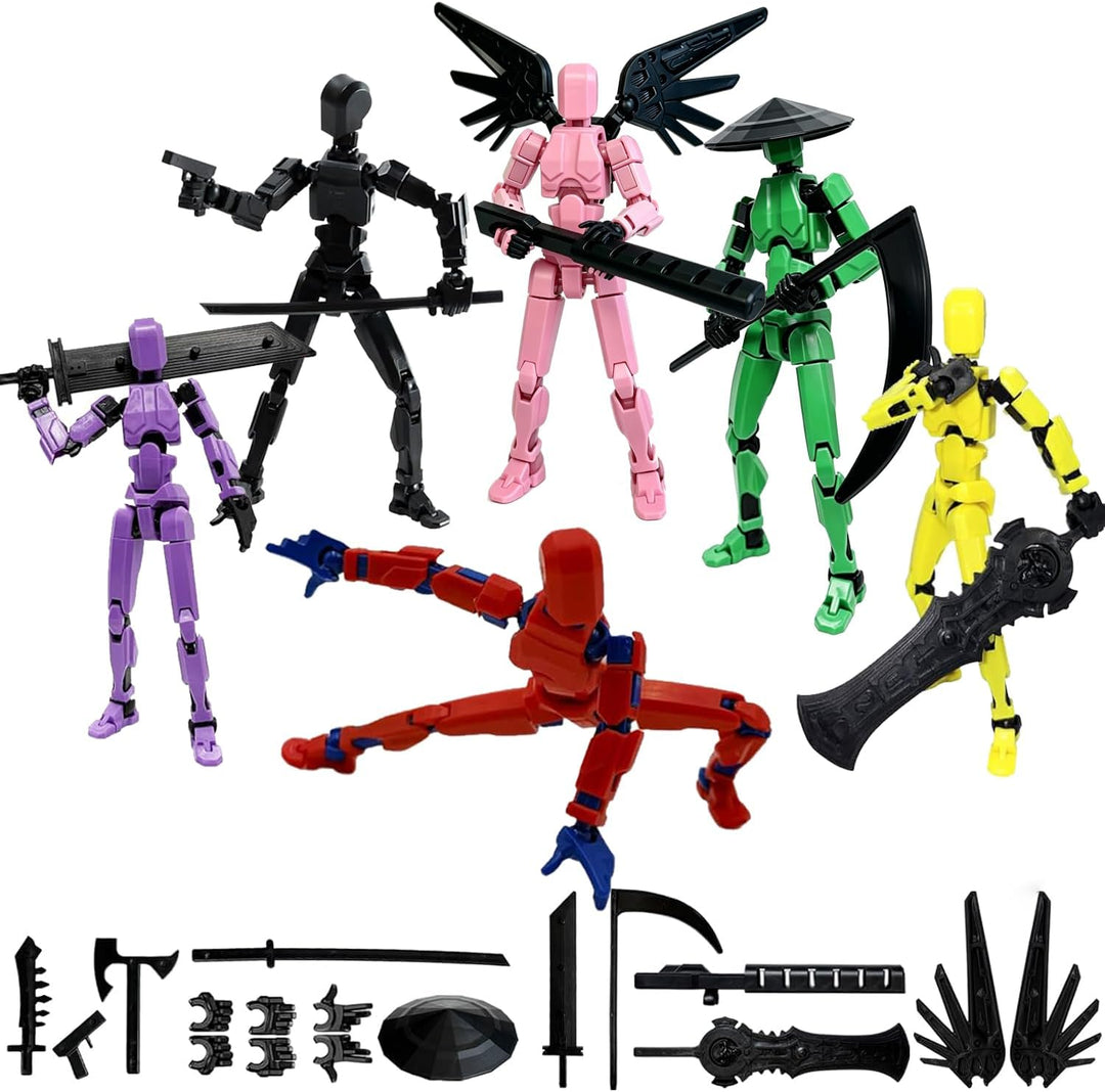 Juego de figuras de acción T13, 6 piezas de articulación multiartic...