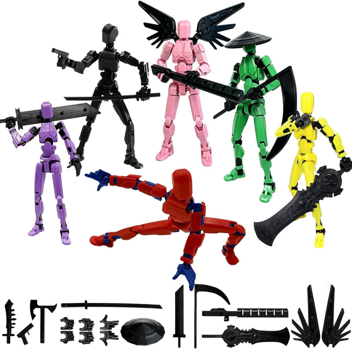Juego de figuras de acción T13, 6 piezas de articulación multiartic...