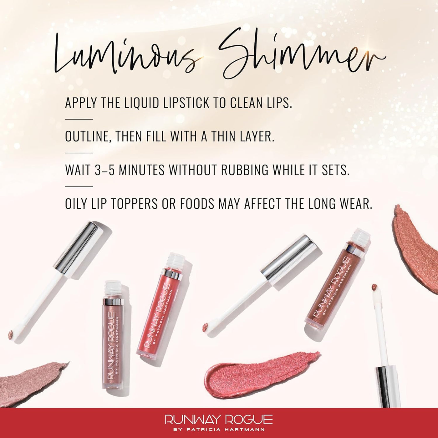 Runway Rogue Try Me x 3 Mini Long Wear - Juego de lápices labiales...