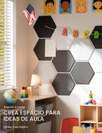 Paquete de 12 azulejos hexagonales de fieltro para tablón de