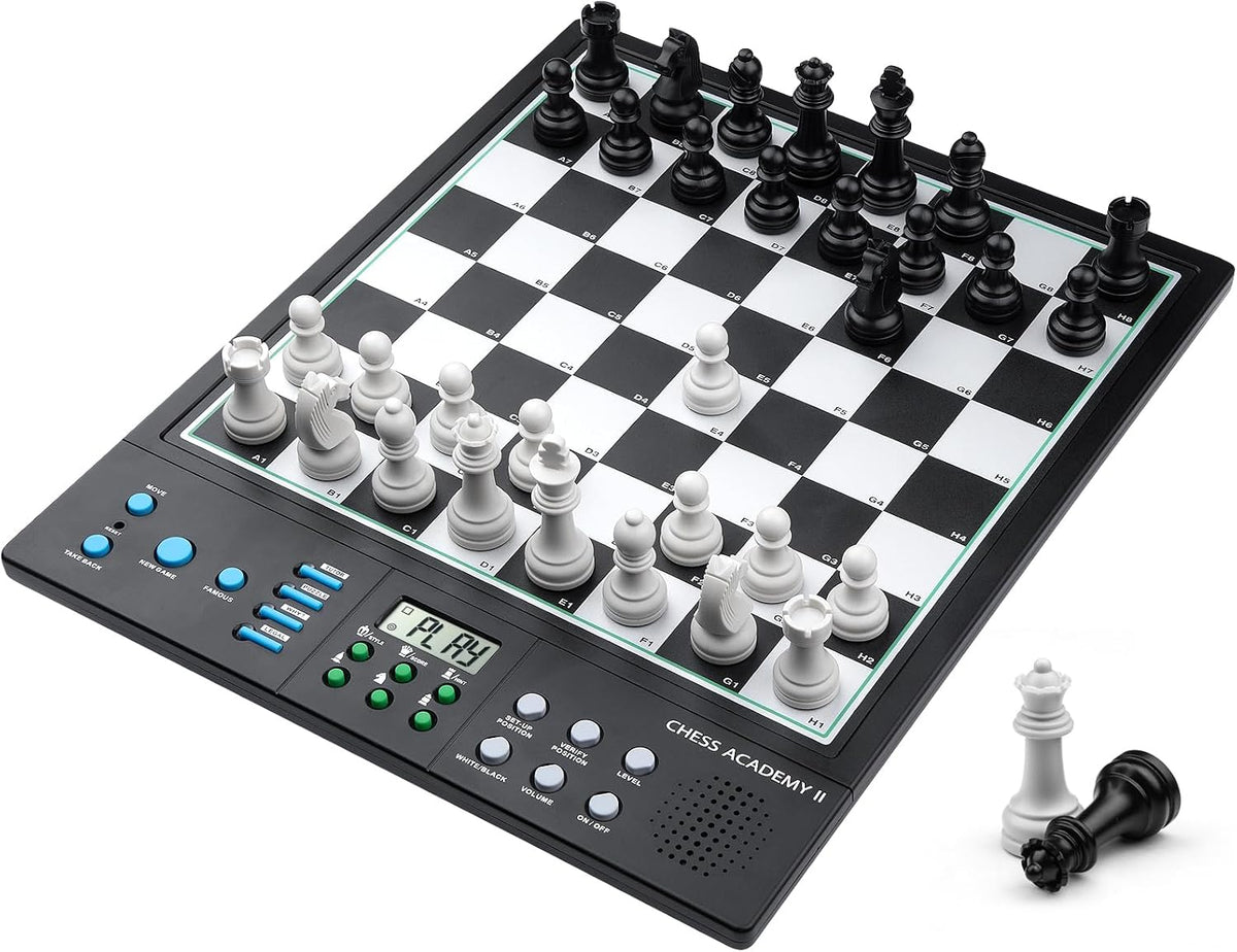 LC2B - Juego de ajedrez electrónico avanzado con motor ELO 2200+ y tutor de IA parlante, tablero de ajedrez electrónico de tamaño cómodo perfecto para amantes del ajedrez, juego de ajedrez inteligente para computadora con imán fuerte (negro)