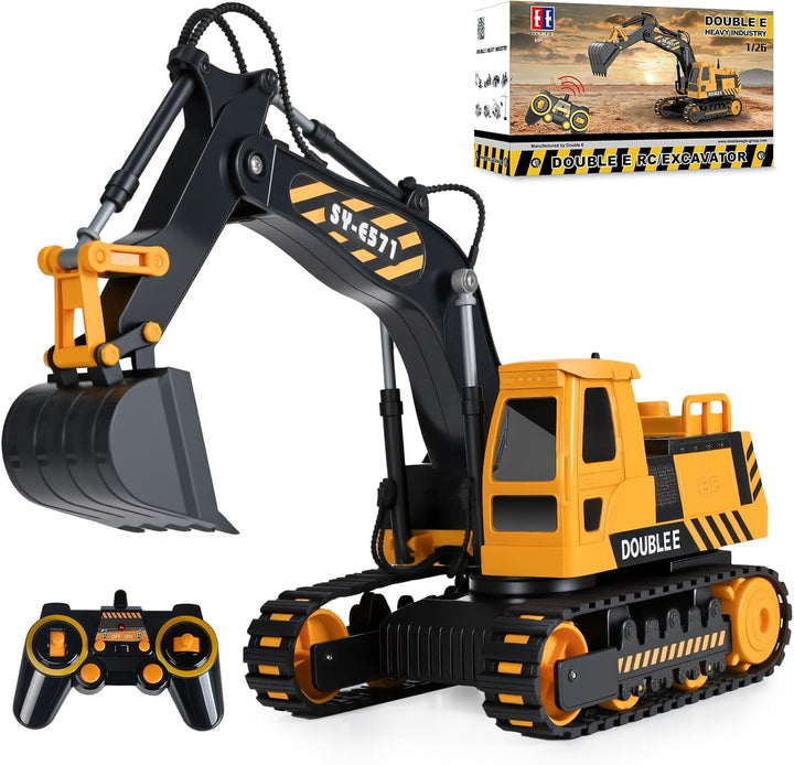 DOUBLE E Juguete de excavadora a control remoto, excavadoras a cont...