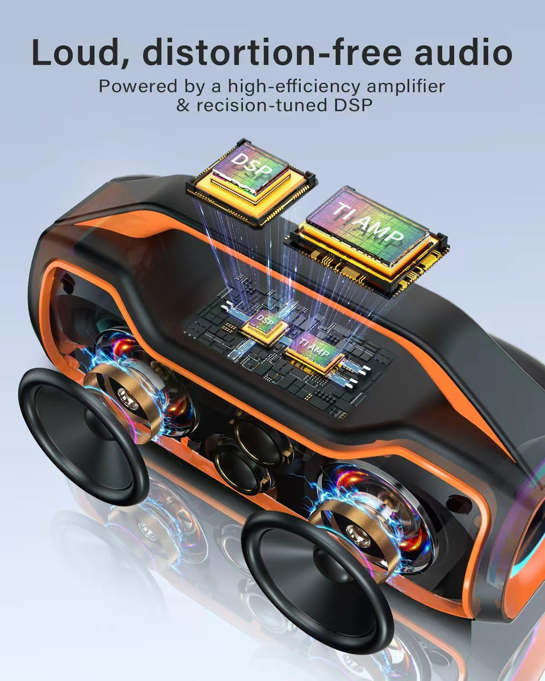 Altavoz Bluetooth portátil de graves de 120 W, potente altavoz inal...