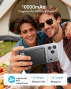 iWALK Banco de energía inalámbrico magnético de 10000mAh, Negro