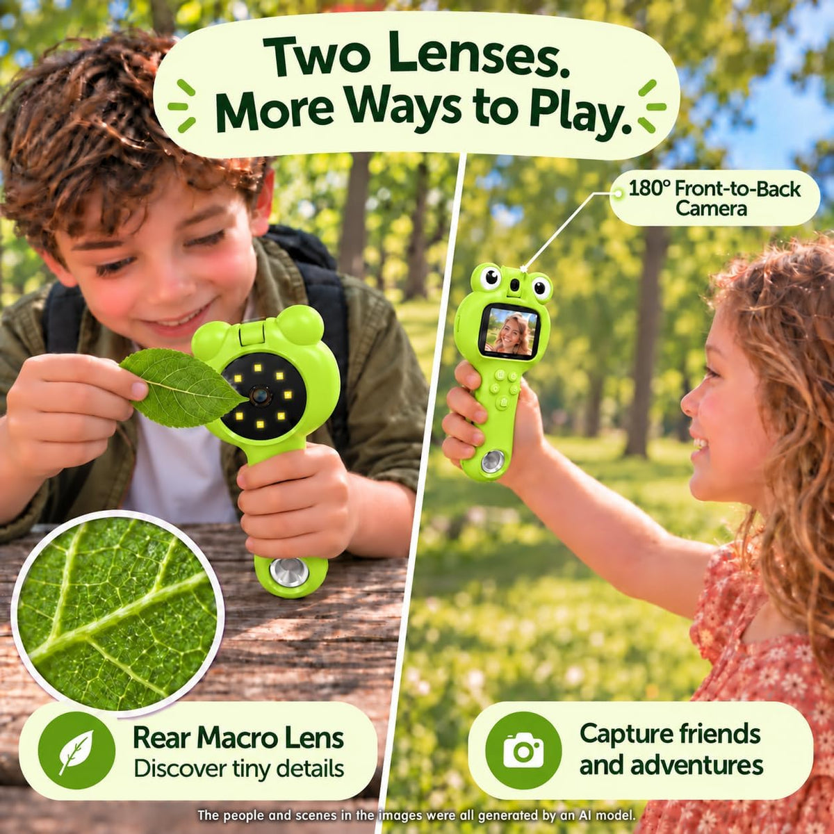 Microscopio para Niños de 2'' con Autoenfoque, 4K con Doble Lente, Microscópico de Mano para Niños