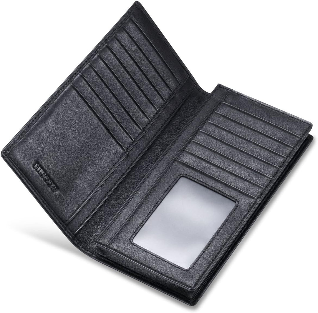 HISCOW Cartera larga plegable con 15 ranuras para tarjetas de crédi...