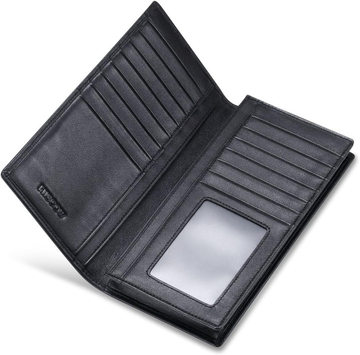 HISCOW Cartera larga plegable con 15 ranuras para tarjetas de crédi...
