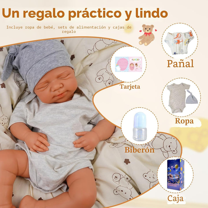 KUICEO Muñecas de bebé Reborn de silicona completa, de 20 pulgadas,...