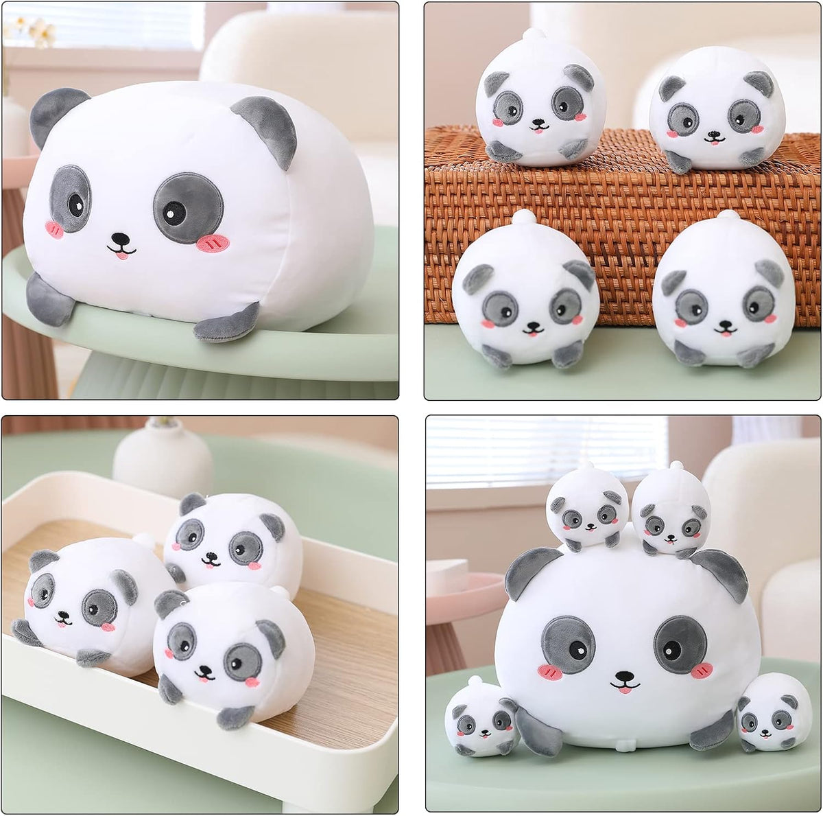 SQEQE Panda Mommy - Animal de peluche con 4 pandas de bebé