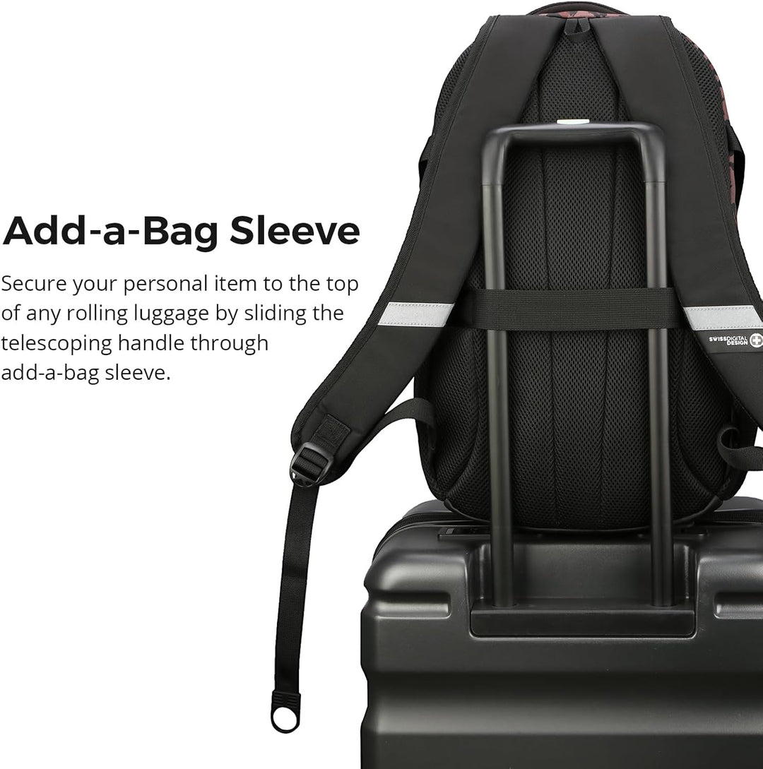 Swissdigital Mochila para laptop con puerto de carga USB, mochila d...