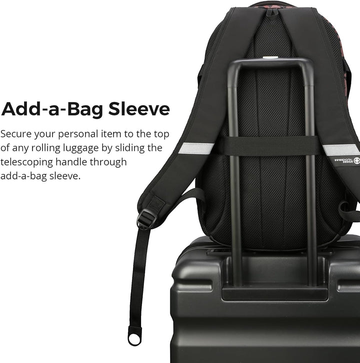 Swissdigital Mochila para laptop con puerto de carga USB, mochila d...