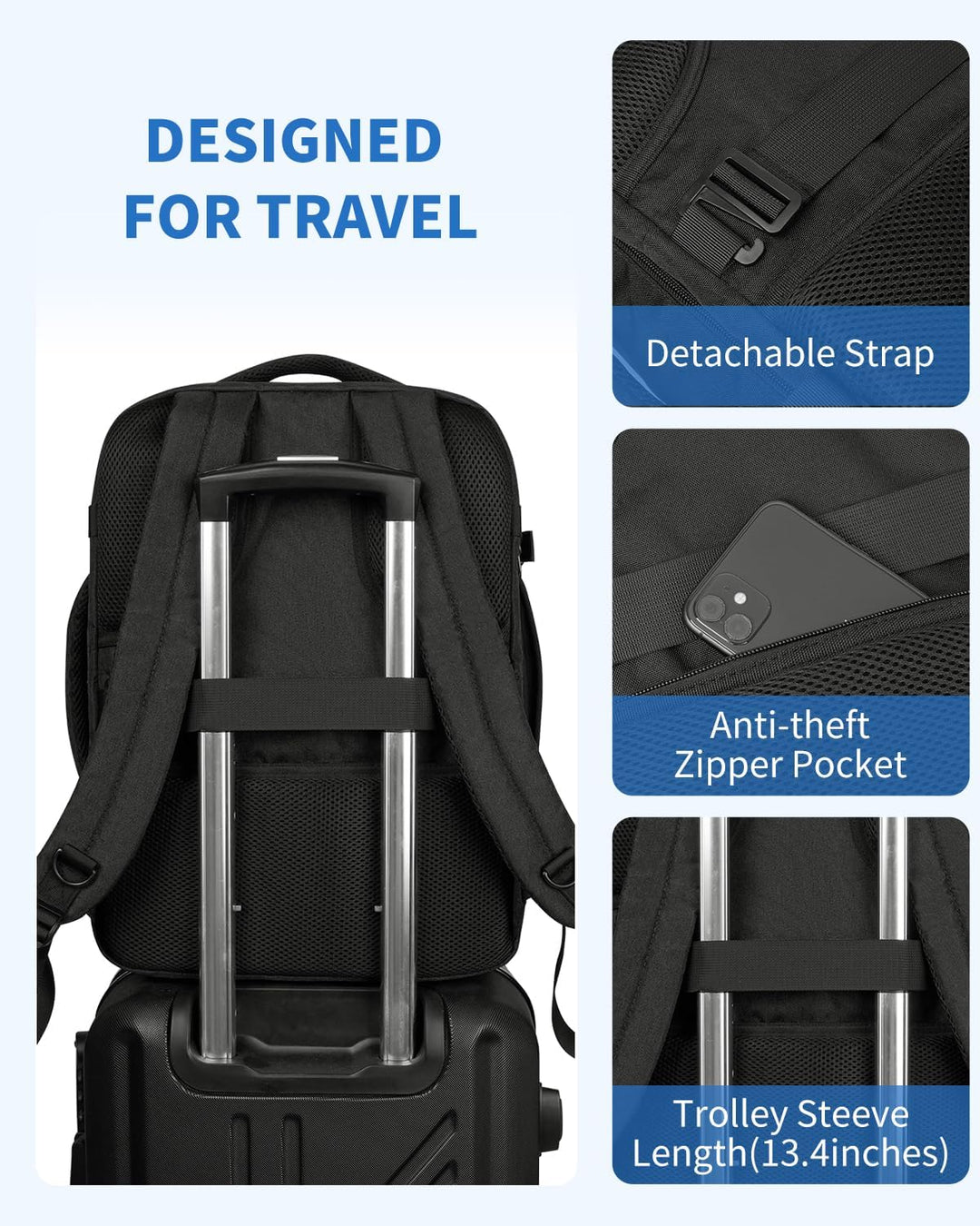 WANDF Mochila de viaje para Spirit Airlines bolsa de artículos pers...