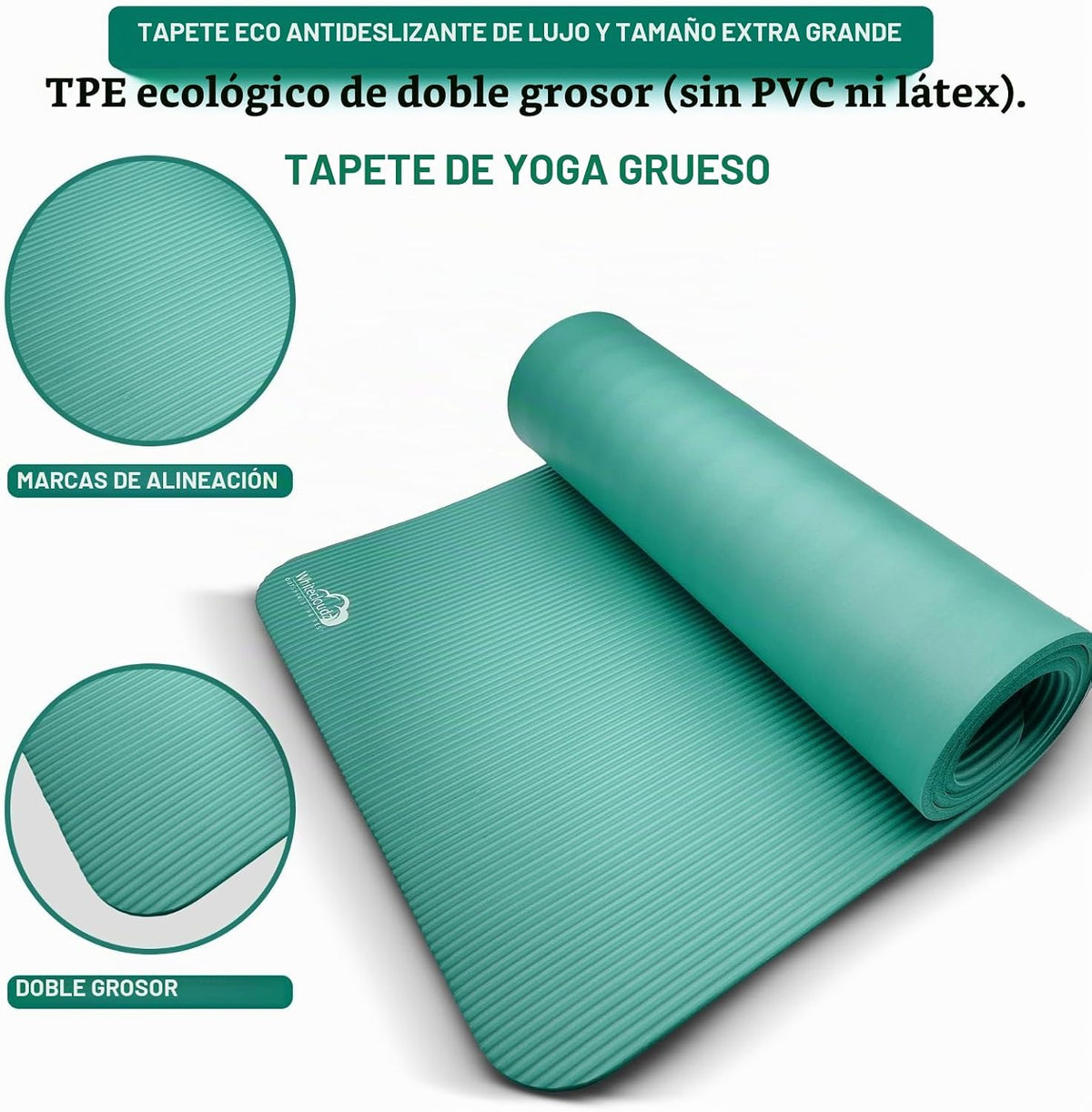 WHITECLOUDZ Kit de yoga, juego de 7 piezas de esterilla de yoga para entrenamientos en casa, esterilla de yoga gruesa, bloques de yoga, correa, toallas de yoga y bolsa de transporte, tapete de