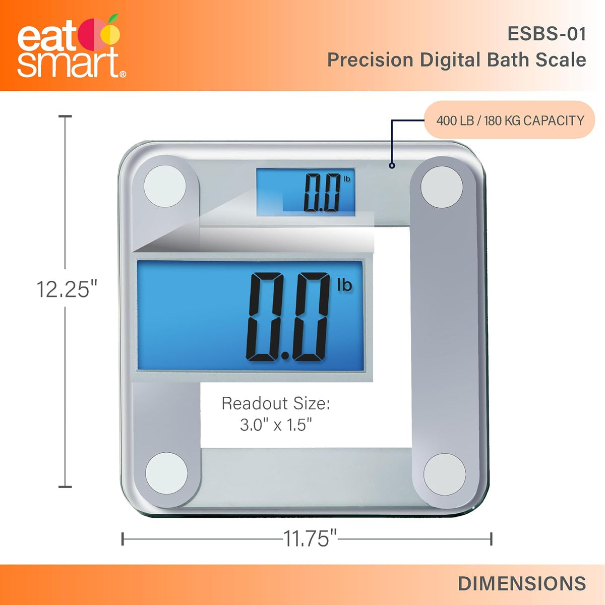 EatSmart Balanza digital de precisión para baño, con visualizador iluminado extra grande