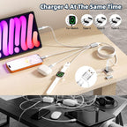Cable de carga múltiple USB-C 3 para teléfono iWatch Charger/Car Travel