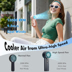 WHATOOK Ventilador turbo portátil de mano, mini ventilador personal...