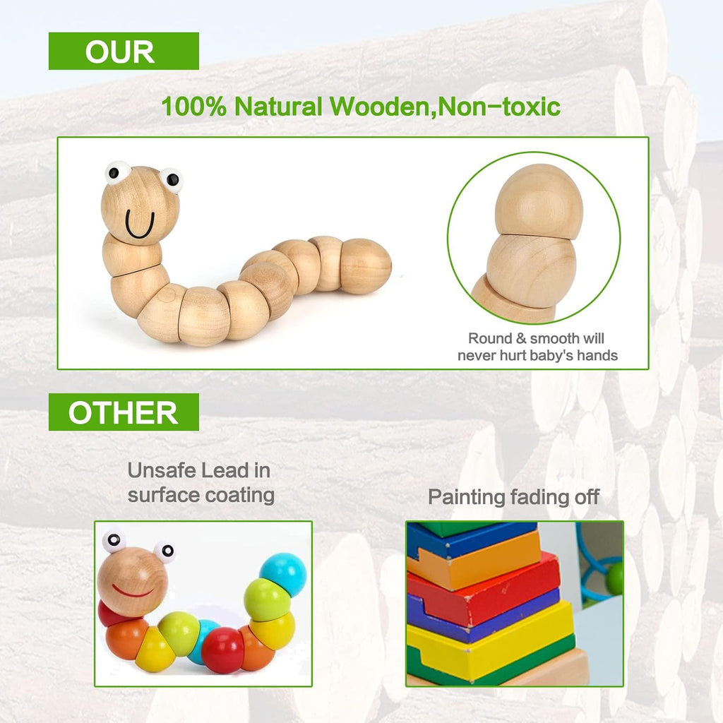 Instrumentos musicales para niños, juegos de juguetes de percusión musical de madera 100% natural, 23 piezas de juguetes de pandereta y xilófono para niños, niñas, niños, educación preescolar