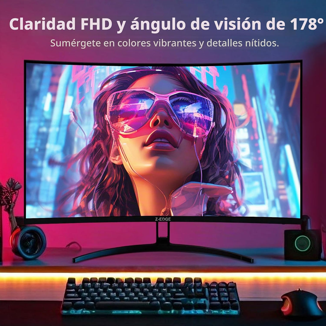 Z-Edge - Monitor curvo para juegos de 32 pulgadas, monitor curvado...