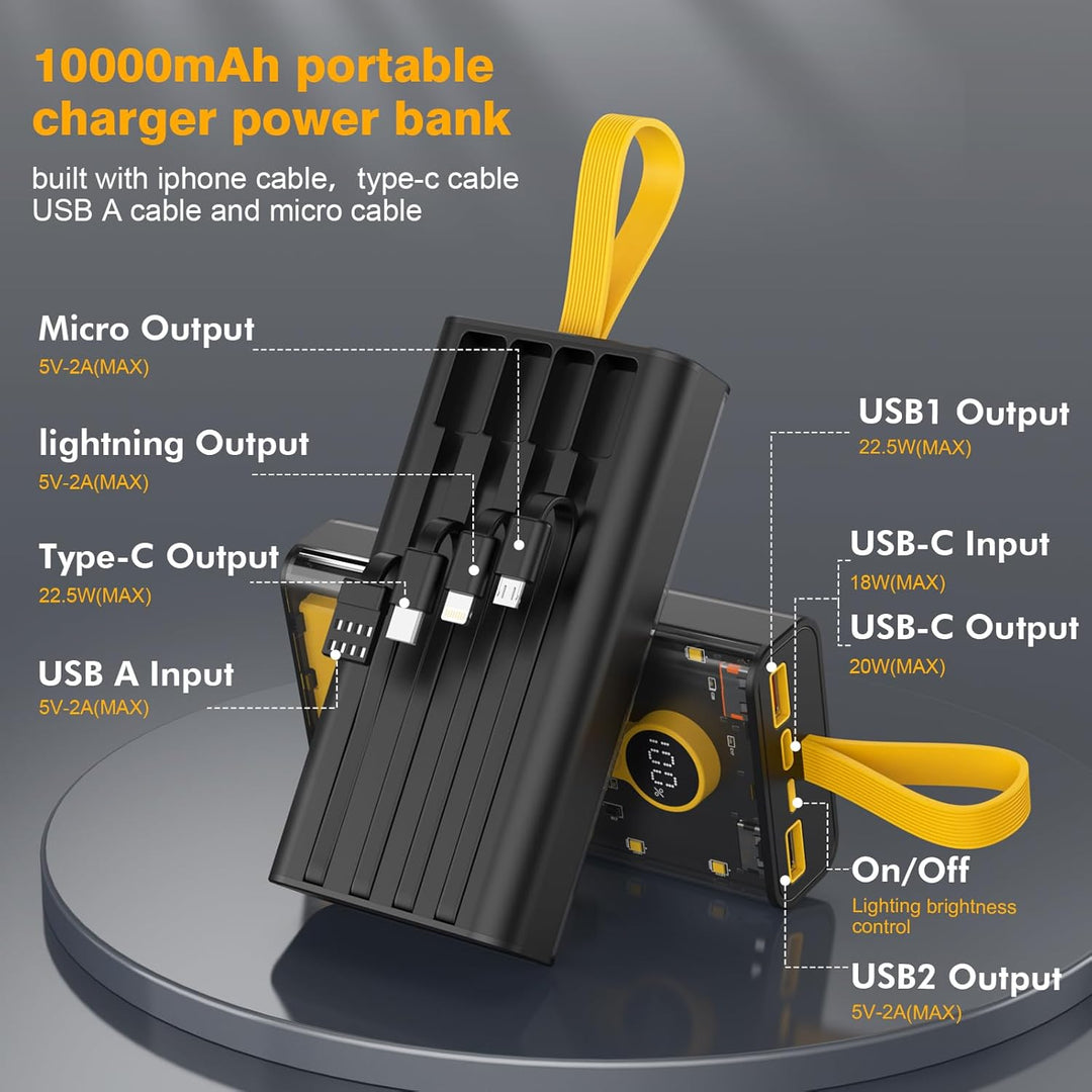 Cargador portátil de 10000 mAh, banco de energía de carga rápida de...