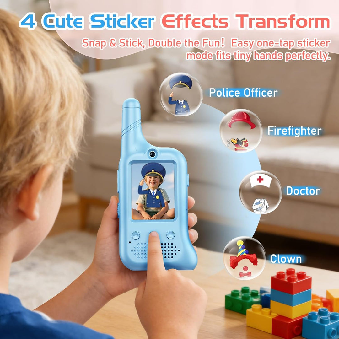 Paquete de 2 walkie talkies de video para niños, Walkie Talkies rec...