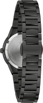 Bulova Reloj moderno de cuarzo de 2 manecillas de acero inoxidable Millenia para mujer, estilo de esfera negra: 98L314