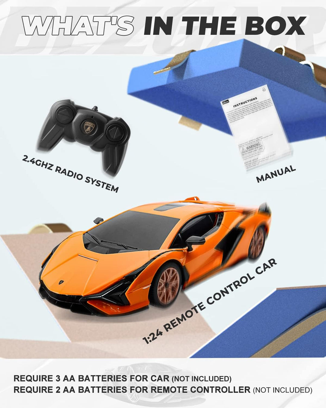 Bezgar - Coche con licencia oficial RC Series, escala 1:24 Lambo Si...