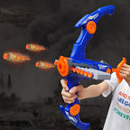 Arco y flecha de juguete para balas de pistola Nerf, juego de tiro con bala de espuma de 12 dardos con 36 dardos de espuma, 1 gafas y objetivo, regalo de cumpleaños para fiesta (azul)