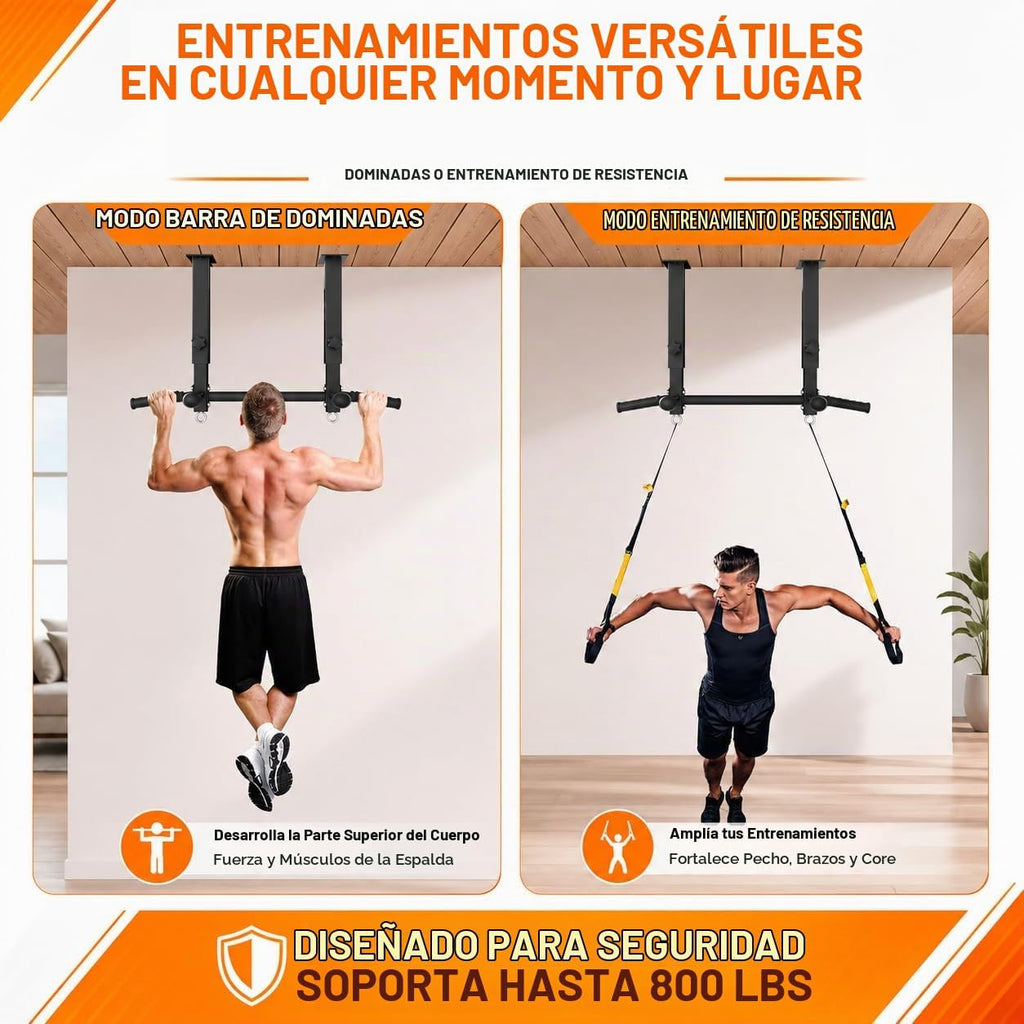 Soporte de techo ajustable Barra de dominadas con agarres esféricos