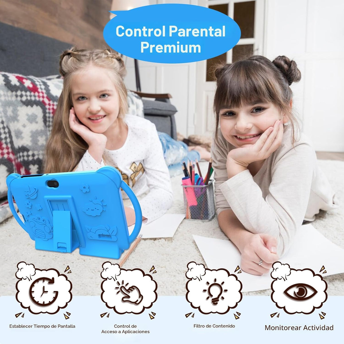 PEICHENG Tableta para Niños de 7 Pulgadas Android 12.0 para Niños P...