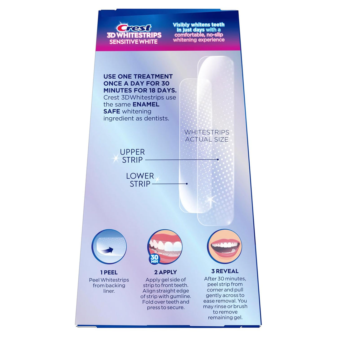 Kit de blanqueamiento dental Crest 3D Whitestrips Sensitive para us...