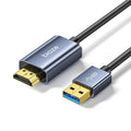 Cable USB 3.0 HDMI de 5 pies, cable USB macho HDMI macho 1080P @60Hz