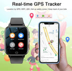 MJVV Reloj Inteligente para Niños 4G con Rastreador GPS, Smartwatch con WhatsApp, Line, TikTok