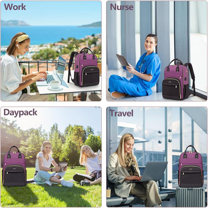 Mochila para laptop para mujer, bolsa de trabajo, mochila de viaje...