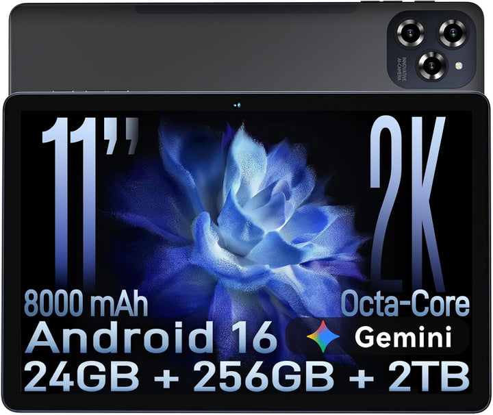Tablet Android 16 de 11 pulgadas con pantalla 2K, 24 GB de RAM+256...