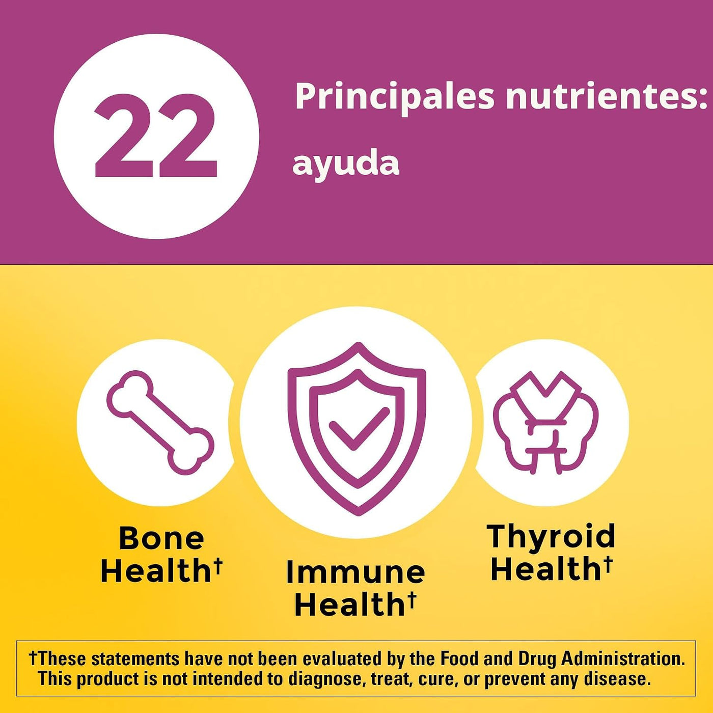 Nature Made Multivitamínico para mujeres 50+ sin hierro, multivitam...