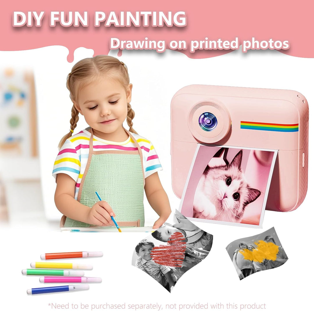 Cámara para niños con impresión instantánea y papel de impresión a...