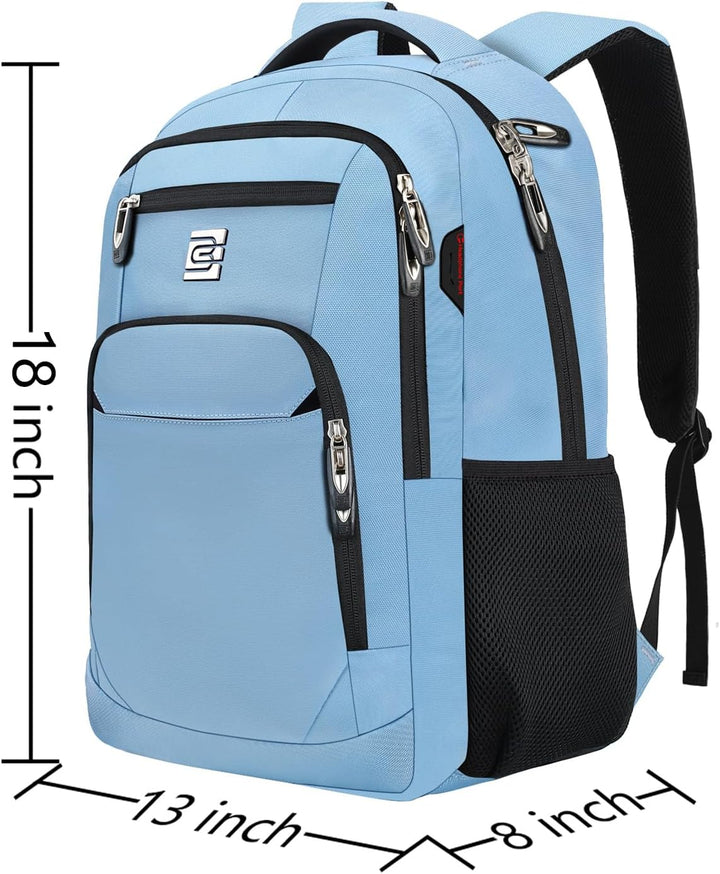 Mochila para Laptop Volher, Azul pálido, 15,6 pulg., Computadora po...