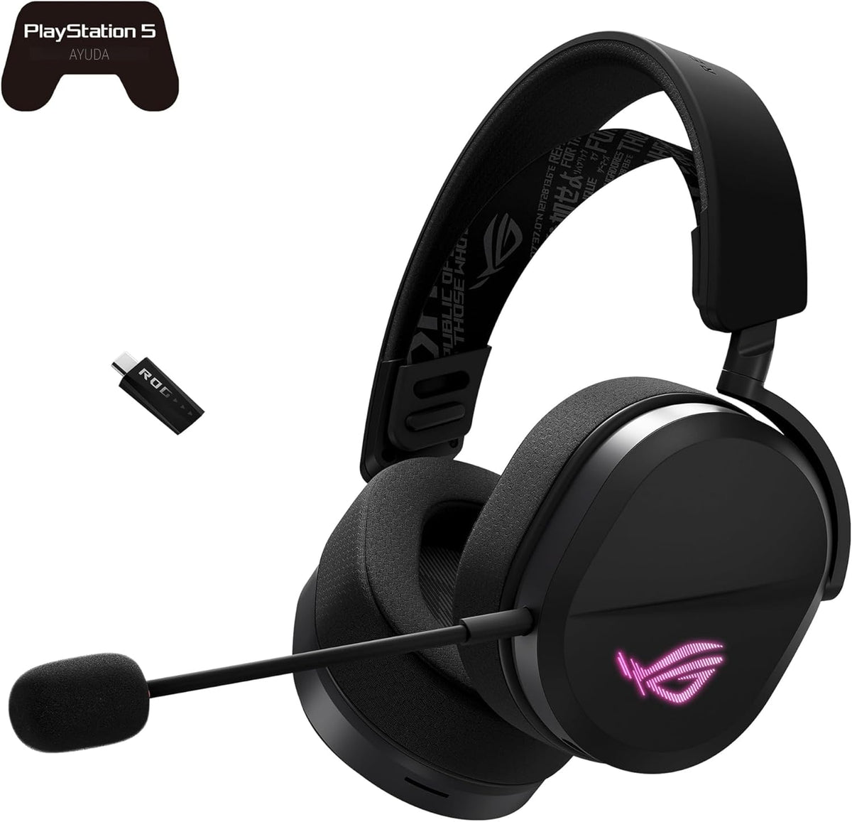Auriculares Gaming Inalámbricos ASUS ROG Pelta con Micrófono Desmontable - Negro