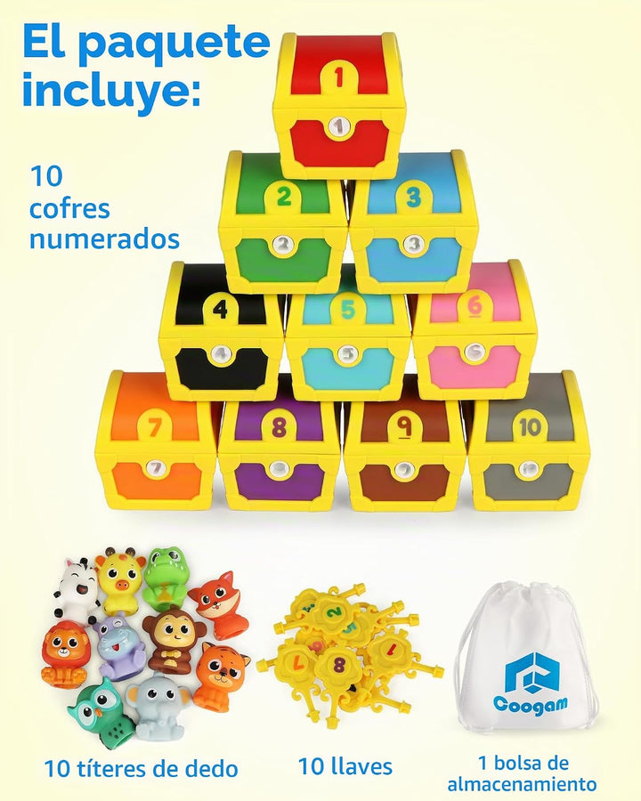 Coogam Juguetes de habilidad motora fina para niños pequeños, 10 pi...