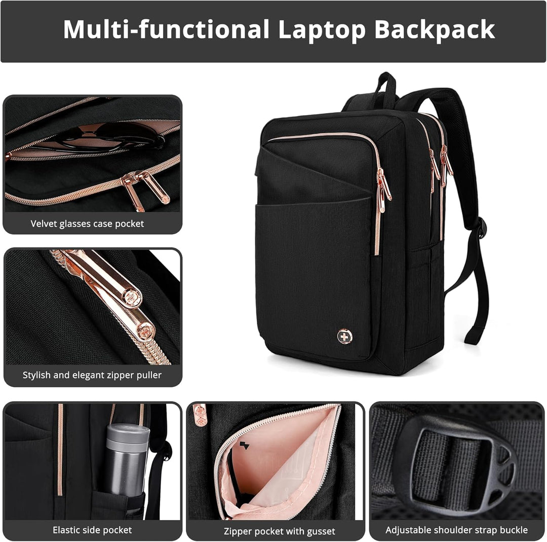 Swissdigital - Mochila de diseño para laptop de negocios para mujer...