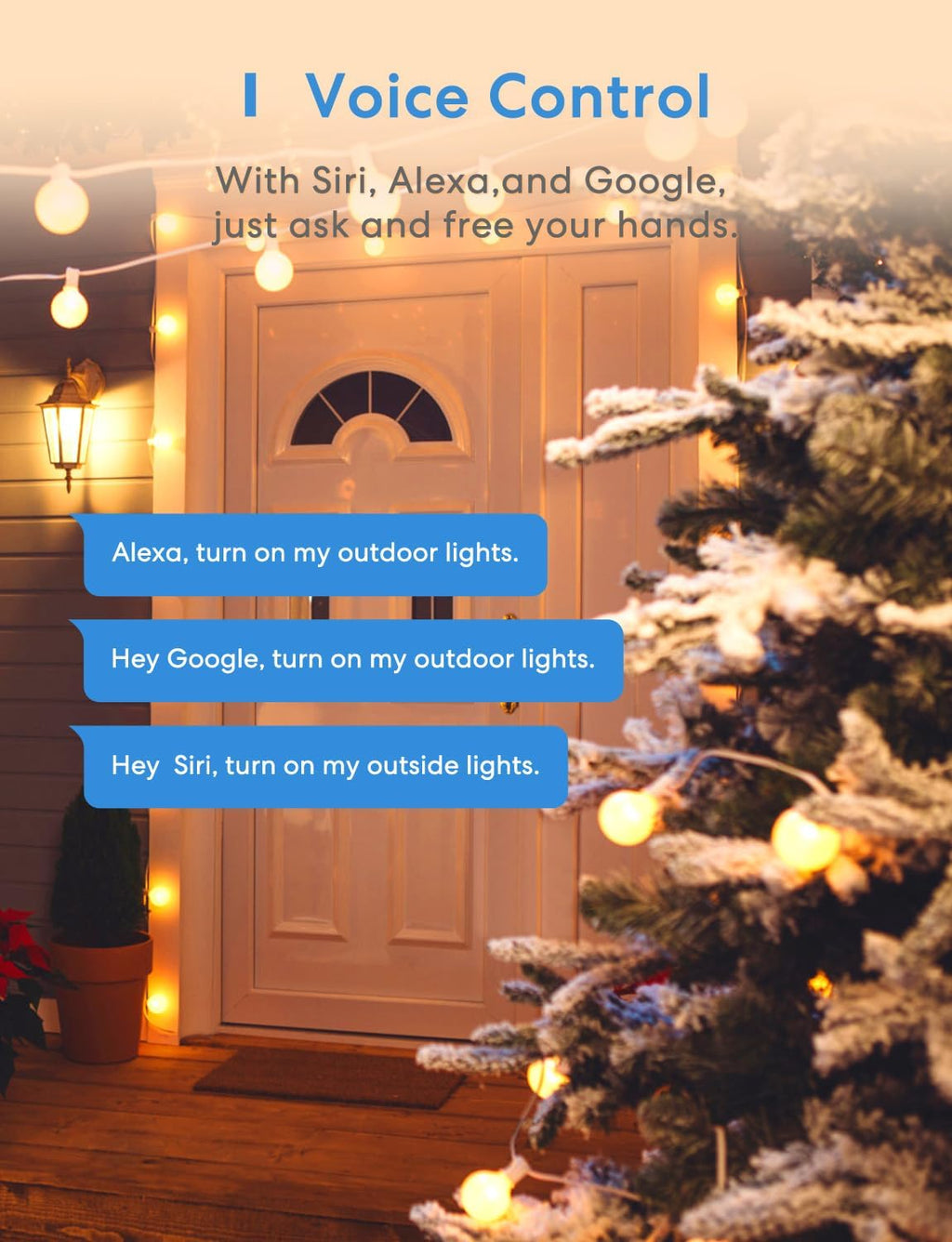 meross Enchufe inteligente para exteriores compatible con Apple HomeKit, Siri, Alexa, Google Assistant y SmartThings, toma impermeable para exteriores, control remoto y de voz, temporizador