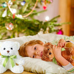 HyDren 24 piezas de animales de peluche con lazo verde de 10 pulgadas