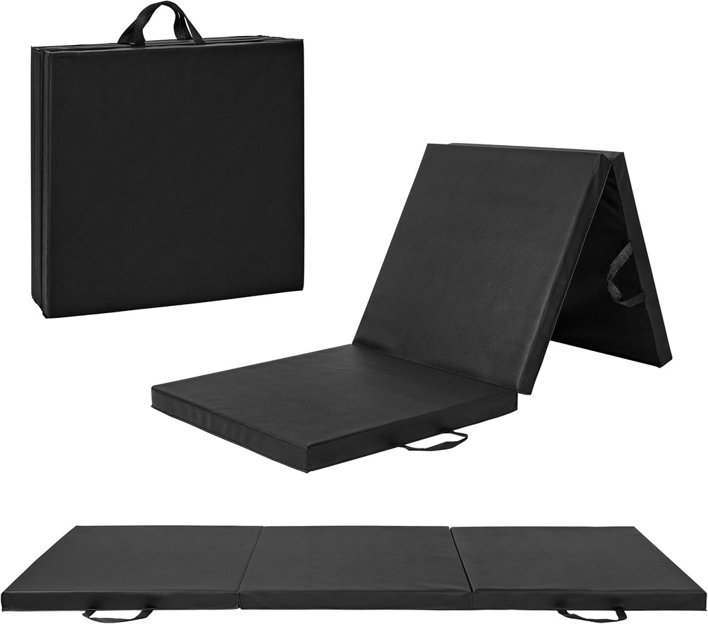 CAP Barbell Alfombrilla de ejercicio plegable, duradera, antidesgarros, acolchado grueso para fitness, aeróbicos, gimnasia y entrenamientos en casa. 72 pulgadas de largo x 24 pulgadas de ancho x 2
