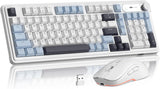 MageGee V990 - Combo de teclado y mouse inalámbricos cremosos, 99 t...
