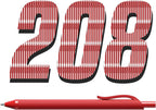 Paquete de 208 bolígrafos rojos - Bolígrafos de punta media, tinta suave, bolígrafo retráctil de clic de 1,0 mm para camarera, servidor, tinta roja de oficina
