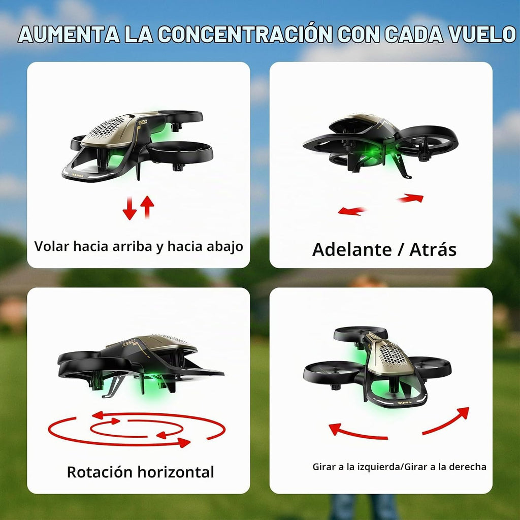 SYMA X990 - Avión RC para niños, acrobacias volando con protector de hélice